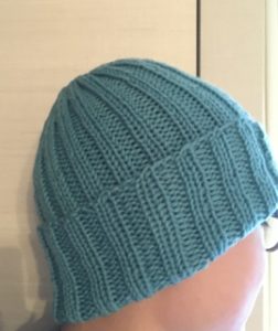 二目ゴム編みシンプル帽 Yuina Knits